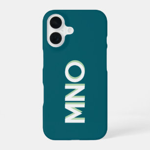 Funda Para iPhone 16 Monograma Inicial Moderno con Sombra Paralela