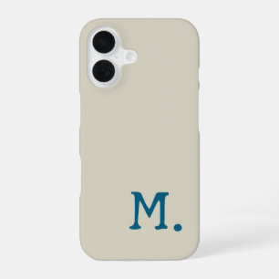 Funda Para iPhone 16 Monograma Inicial Moderno Reemplaza Agrega el Tuyo