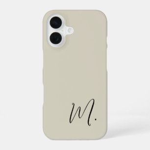 Funda Para iPhone 16 Monograma Inicial Moderno Reemplaza Agrega el Tuyo