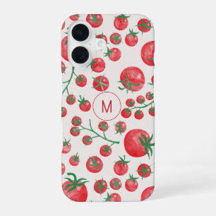 Funda Para iPhone 16 Monograma mediterráneo de acuarela de tomate inici