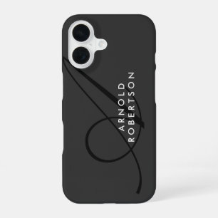 Funda Para iPhone 16 Monograma moderno liso gris trendy