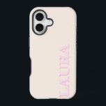 Funda Para iPhone 16 Monograma moderno minimalista<br><div class="desc">Estuche minimalista moderno para teléfono monograma. Crea tu propio estuche para iPhone personalizado con monograma de nombres personalizados.</div>