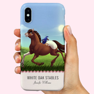 Funda Para iPhone 16 Monograma Personalizable de Caballo al Galope