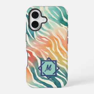 Funda Para iPhone 16 Monograma Personalizada Acuarela