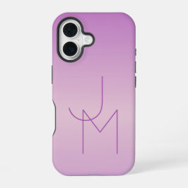 Funda Para iPhone 16 Monograma único superpuesto | Lavanda suave rosa