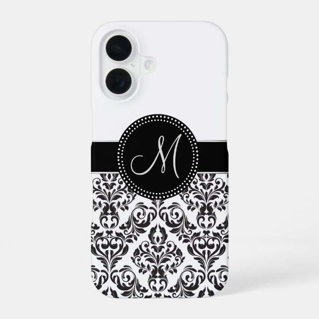 Funda Para iPhone 16 Monogramed Damask (Reverso )
