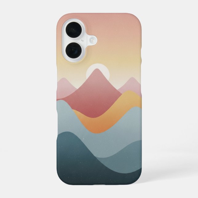 Funda Para iPhone 16 Montañas Zen Retro (Reverso )