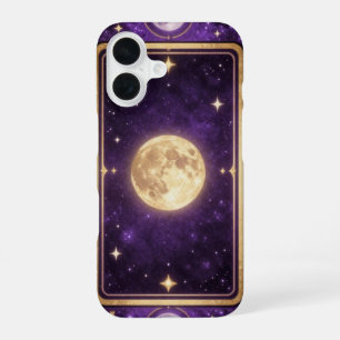 Funda Para iPhone 16 Moon Tarot Card Gold Celestial Case