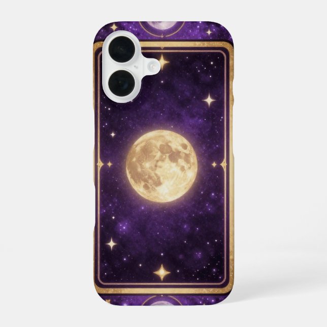 Funda Para iPhone 16 Moon Tarot Card Gold Celestial Case (Reverso )