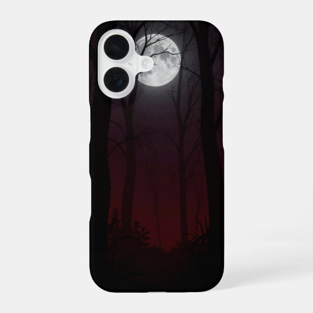 Funda Para iPhone 16 Moonlit Dark Forest Gothic Phone Case (Reverso )