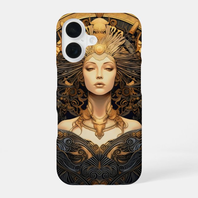 Funda Para iPhone 16 Mujer de oro Art Deco (Reverso )