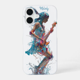 Funda Para iPhone 16 Mujer de Rock’n Roll personalizable – Arte de guit