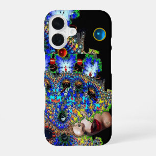 Funda Para iPhone 16 MUJER EFÍMERA / Máscara Fractal Colorida,Piedras