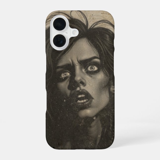 Funda Para iPhone 16 Mujer retro de los 80 con cara de asco (Reverso )