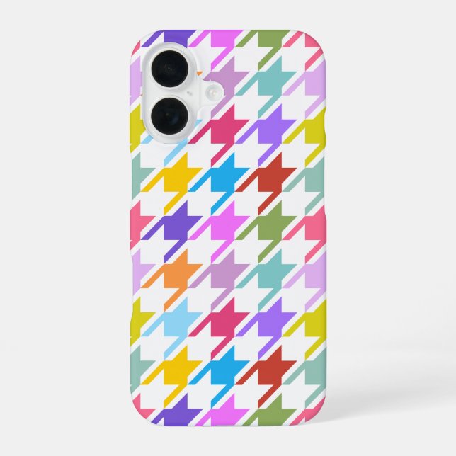 Funda Para iPhone 16 Multicolor inalámbrico + Gran patrón blanco (Reverso )