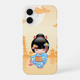Funda Para iPhone 16 Muñeca Maiko Kokeshi - Chica Geisha japonés