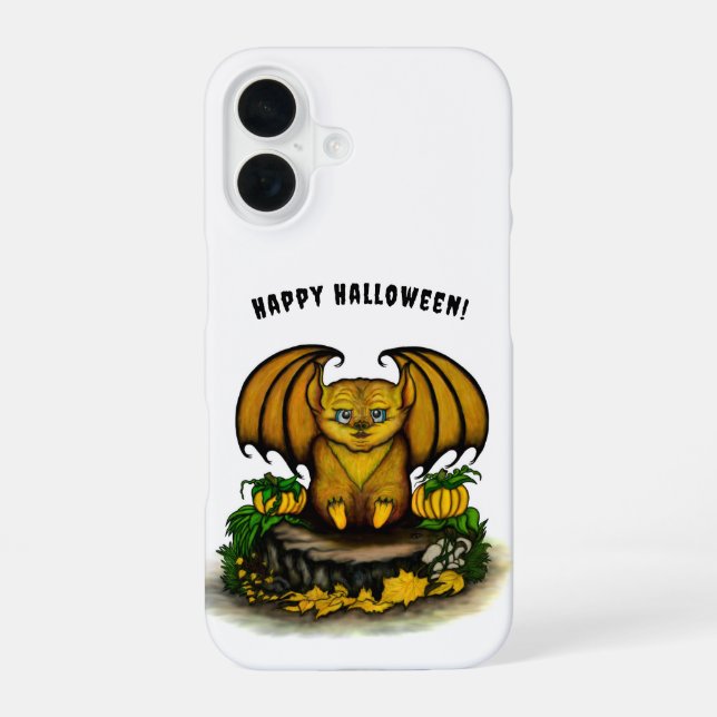 Funda Para iPhone 16 Murciélago de Halloween Lindo (Reverso )