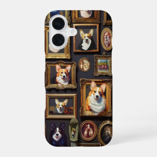 Funda Para iPhone 16 Muro del Museo Vintage, divertidísimos retratos de