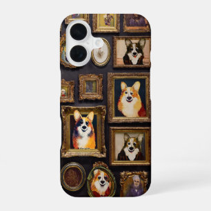 Funda Para iPhone 16 Muro del Museo Vintage, divertidísimos retratos de