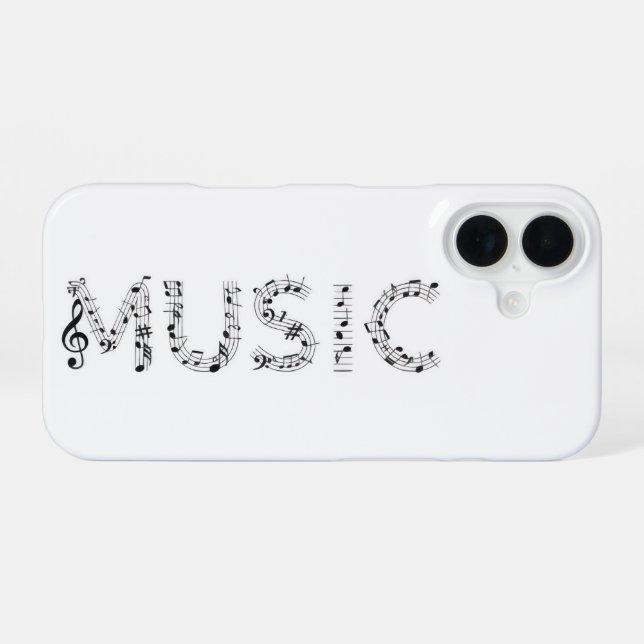 Funda Para iPhone 16 Music Typography Phone Case (Reverso Horizontal)