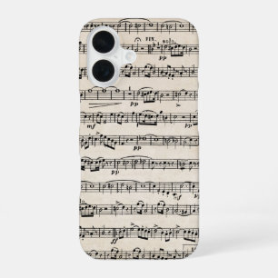 Funda Para iPhone 16 Música de hoja en papel antiguo