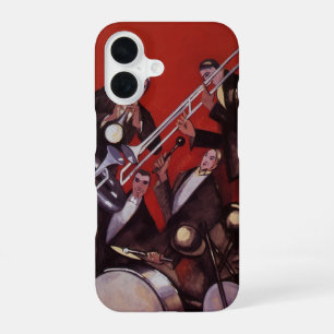 Funda Para iPhone 16 Música vintage, banda de jazz musical Art Deco imp