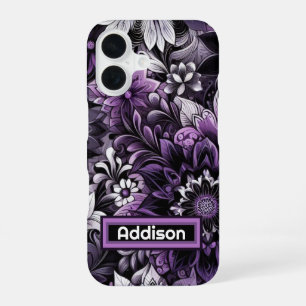 Funda Para iPhone 16 Mystical Purple Blooms