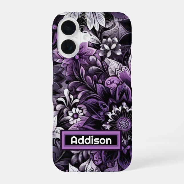Funda Para iPhone 16 Mystical Purple Blooms (Reverso )