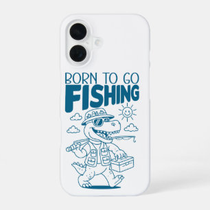 Funda Para iPhone 16 Nacido Para Ir De Pesca - Cool Fish Dino T-Rex Ama