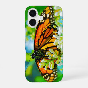 Funda Para iPhone 16 Naranja monarca mariposa foto elegante estilo mode