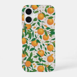 Funda Para iPhone 16 Naranjas de Verano Fruta Cítrica Patrón Floral