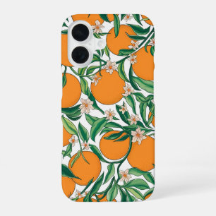 Funda Para iPhone 16 Naranjas de Verano Fruta Cítrica Patrón Floral