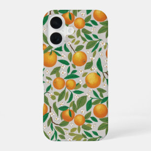 Funda Para iPhone 16 Naranjas de Verano Fruta Cítrica Patrón Floral