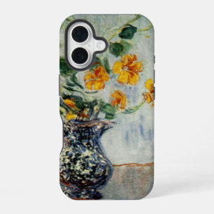 Funda Para iPhone 16 Nasturtiums en un jarrón azul por Monet