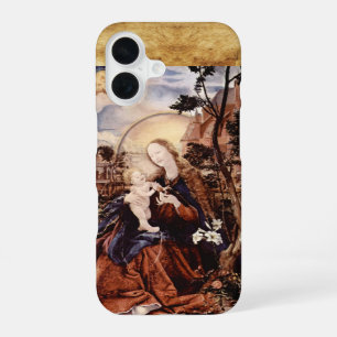 FUNDA PARA iPhone 16 NATIVIDAD CON LIRIOS BLANCOS - MAGIA DE LA NAVIDAD