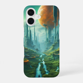 Funda Para iPhone 16 Naturaleza alienígena y arte surrealista de cienci