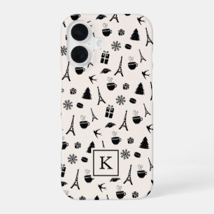 Funda Para iPhone 16 Navidad en París Monograma
