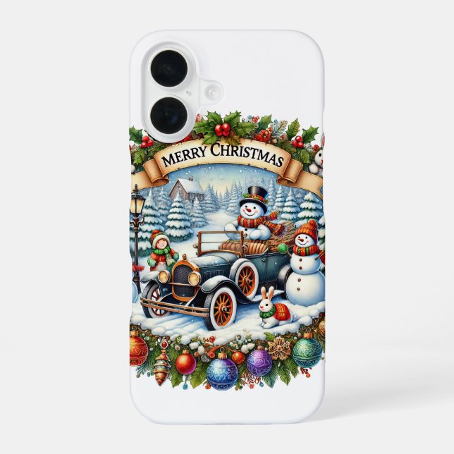 Funda Para iPhone 16 Navidad Festiva País Fiesta (Reverso )