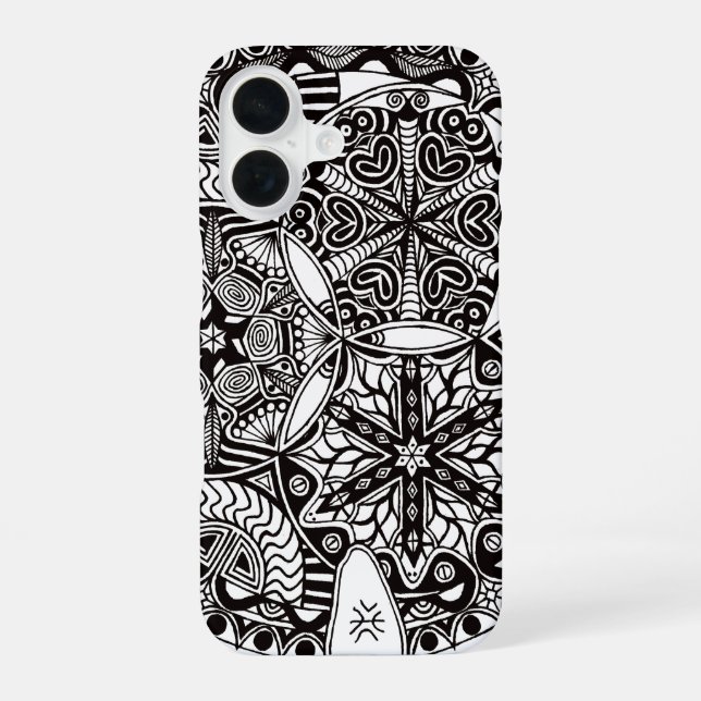 Funda para iPhone 16 "Nebulosas Doradas" (monocrom (Reverso )