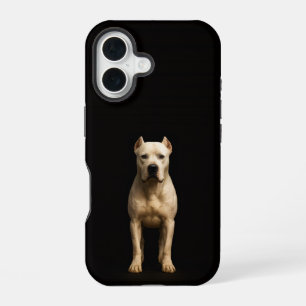 Funda Para iPhone 16 Negro 4 Luxe iPhone 16 Mate, Dogo Argentino Audaz