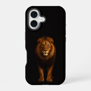 Funda Para iPhone 16 Negro 4 Luxe iPhone 16 Mate, León Majestuoso