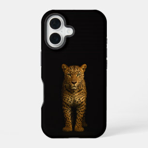 Funda Para iPhone 16 Negro 4 Luxe iPhone 16 Mate, Leopardo Majestuoso