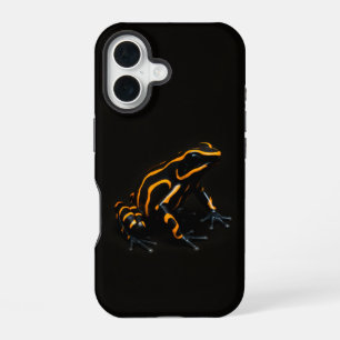 Funda Para iPhone 16 Negro 4 Luxe iPhone 16 Mate, Rana Naranja Negra