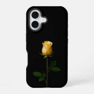 Funda Para iPhone 16 Negro 4 Luxe iPhone 16 Mate, Rosa Amarillo Soleado