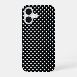 Funda Para iPhone 16 Negro con lunares blancos