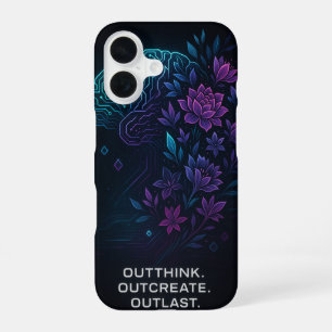 Funda para iPhone 16 Neon Brain Bloom – Piensa más