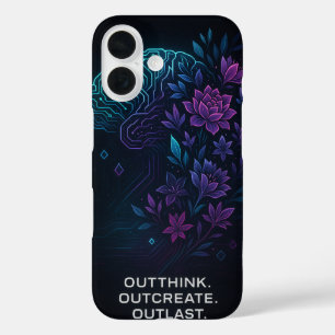 Funda para iPhone 16 Neon Brain Bloom – Piensa más