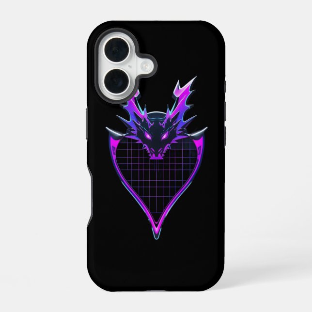 Funda Para iPhone 16 Neon dragon art (Reverso )