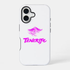 Funda Para iPhone 16 Neón Rosa Volcán Montaña Teide Tenerife