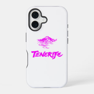 Funda Para iPhone 16 Neón Rosa Volcán Montaña Teide Tenerife